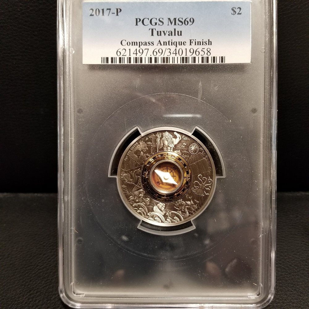 2019 Abacus 2oz .9999 Silver Antiqued $2 Coin NGC MS 70 ER