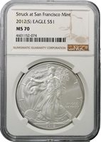 S 2013 $1 American Silver Eagle NGC MS70 San Francisco Core
