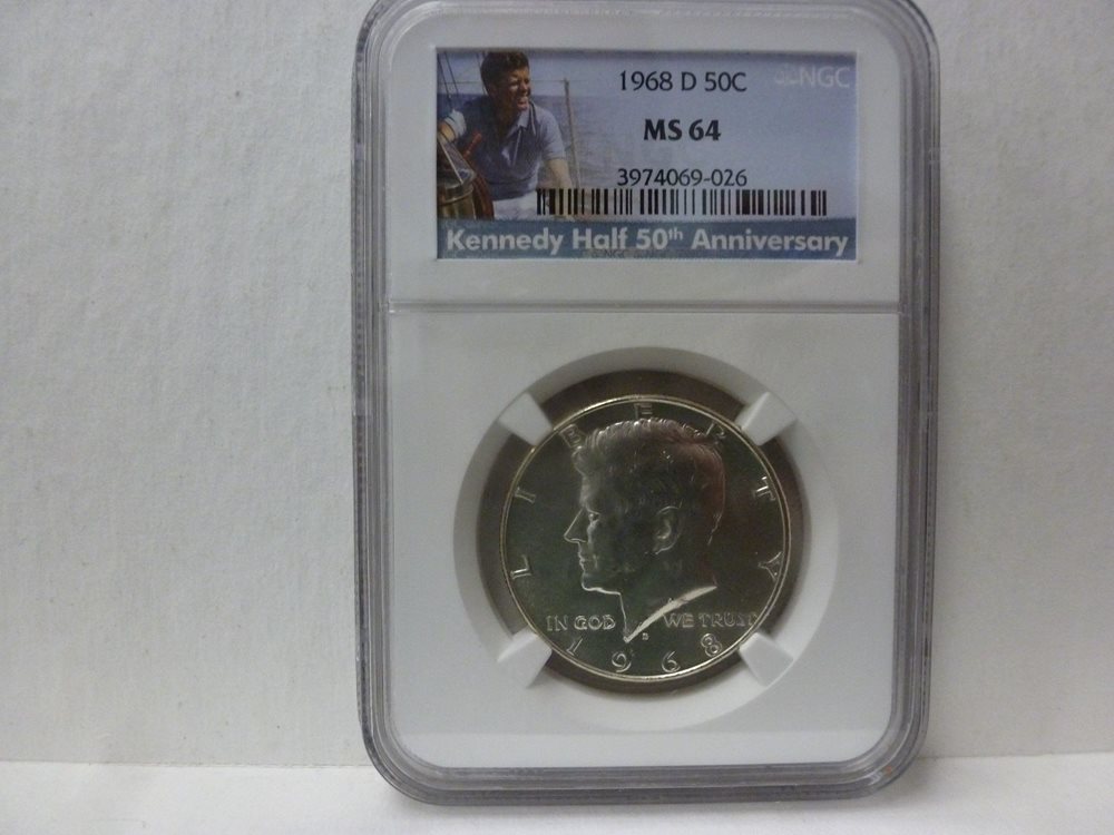 1968 D NGC MS64 SILVER KENNEDY HALF DOLLAR JFK COIN SIGNATURE 50c