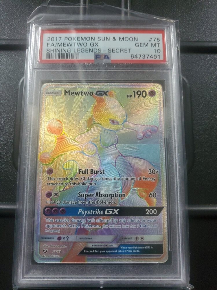 PSA 10 Shining Legends Rainbow Rare Mewtwo GX 76/73