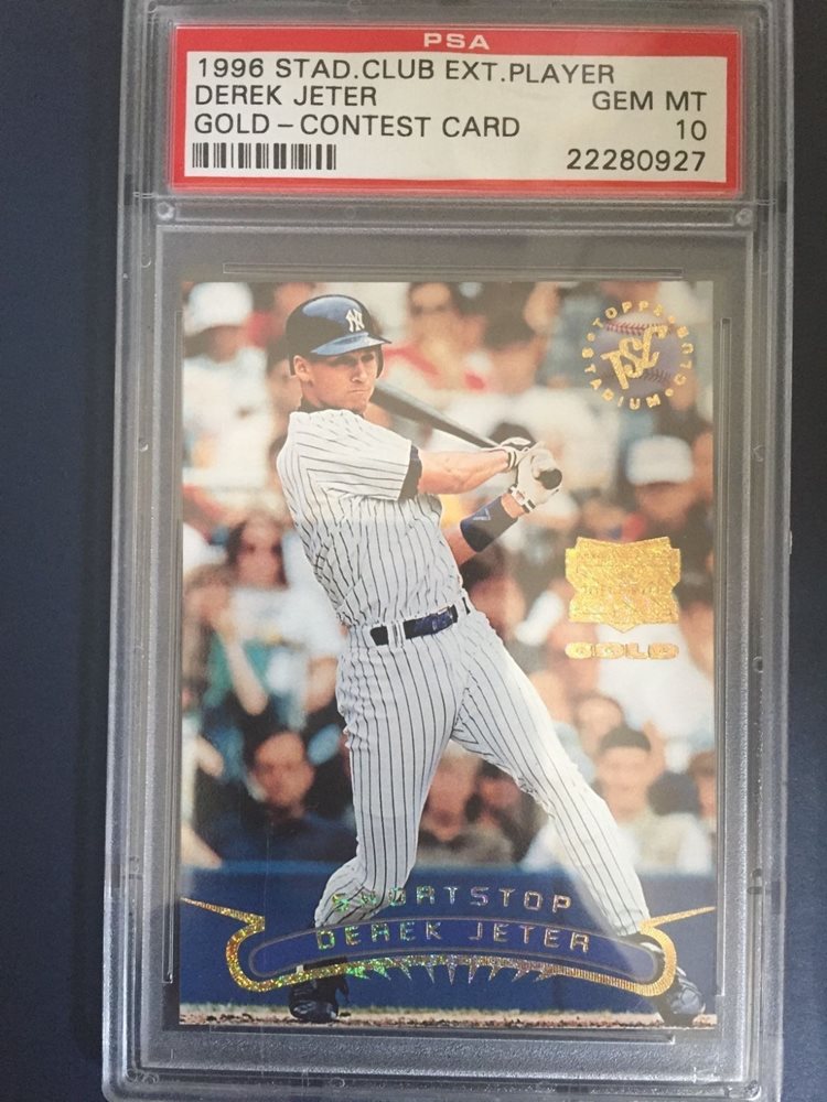 DEREK JETER ROOKIE CARD - 1996 TOPPS STADIUM CLUB BASEB