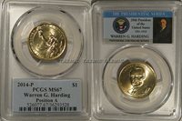 NGC MS67 2014-P Warren Harding Presidential Dollar Gem