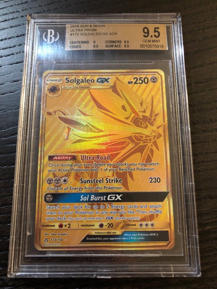 Pokemon Ultra Prism Solgaleo Gx 173 156 Secretrare Gold